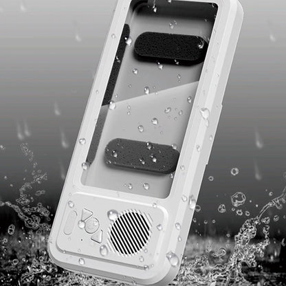 Waterproof Shower Phone Holder with Speaker 360 Rotation Suction Cup Stand Waterproof Case for Bathroom Mirror Wall Car Vent